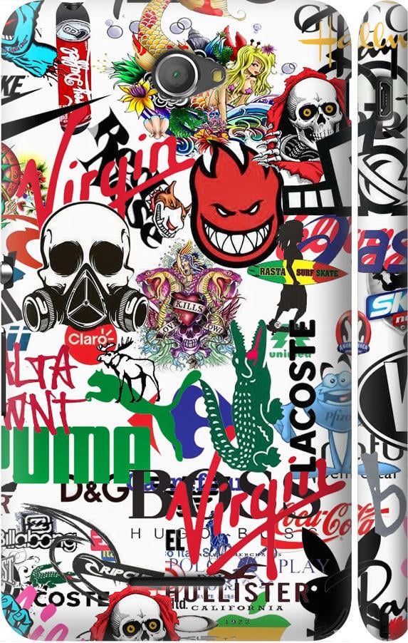 Чехол на Sony Xperia E4 Dual E2115 Many different logos (4022m-87-42517) Чехол на Sony Xperia E4 Dual E2115 Many different logos (4022m-87-42517)