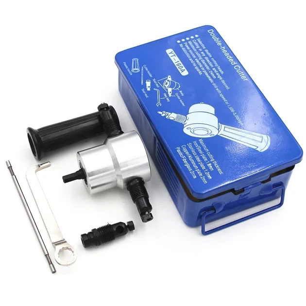 Ножницы высечные для листового металла/насадка на дрель/резак сверчок Silver OT143 в кейсе