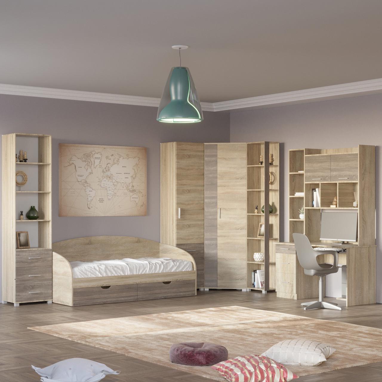 Спальня дитяча Еверест Бриз Комплект 5 модульна 6 елементів Сонома/трюфель (DTM-2555) - фото 2 Спальня дитяча Еверест Бриз Комплект 5 модульна 6 елементів Сонома/трюфель (DTM-2555) - фото 2