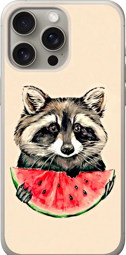 Чохол на iPhone 15 Pro Max Єнотик з кавуном (4605u-3098-42517)