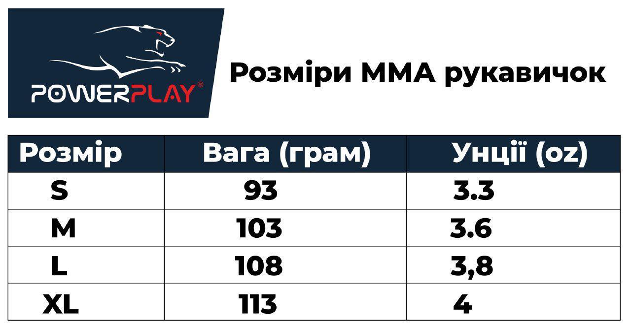 Рукавички для MMA PowerPlay 3058 SЧорно-синій - фото 7