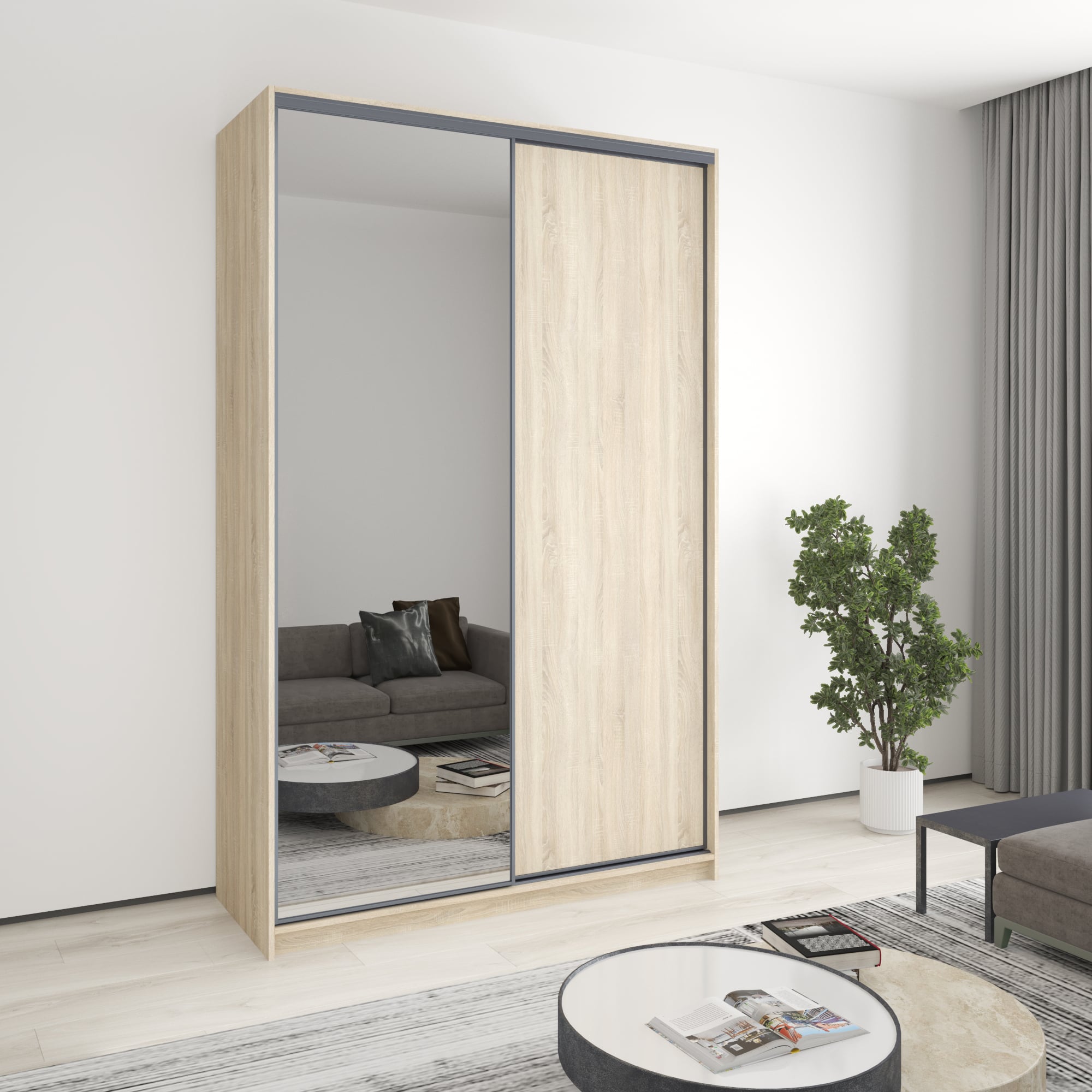 Шкаф-купе двухдверный Mebel Star Бавария MBS-4400 150х60х240 см Дуб сонома (1005546)