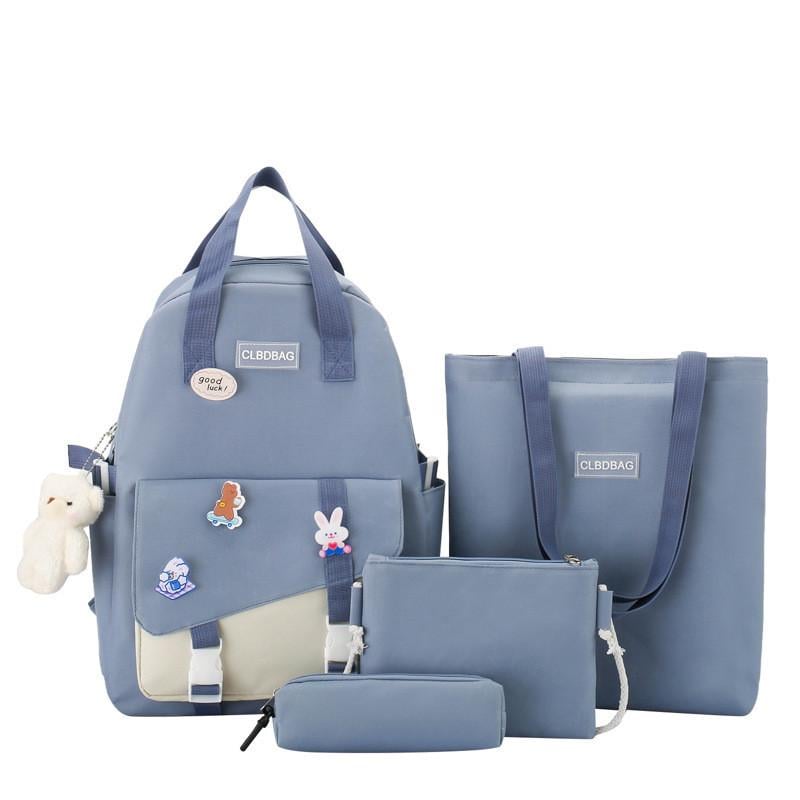 Школьный рюкзак унисекс 4в1 Голубой (CL-9492-1) Школьный рюкзак унисекс 4в1 Голубой (CL-9492-1)