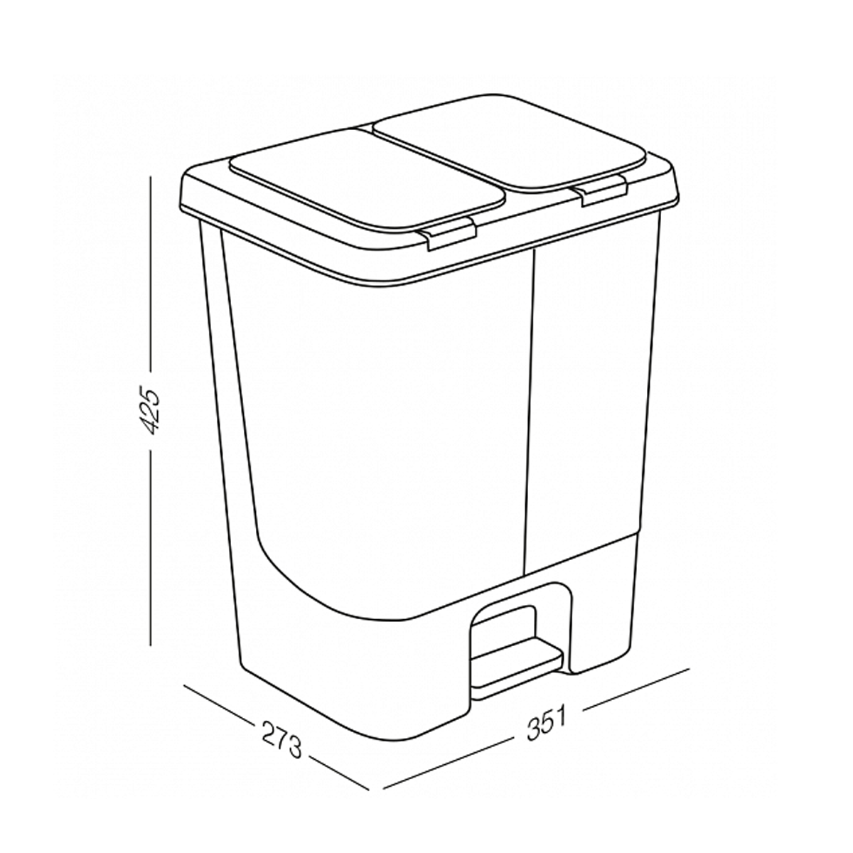 Відро для сміття сортувальне МВМ MY HOME BIN-05 з кришкою 10/10 л Сірий (608364) - фото 4