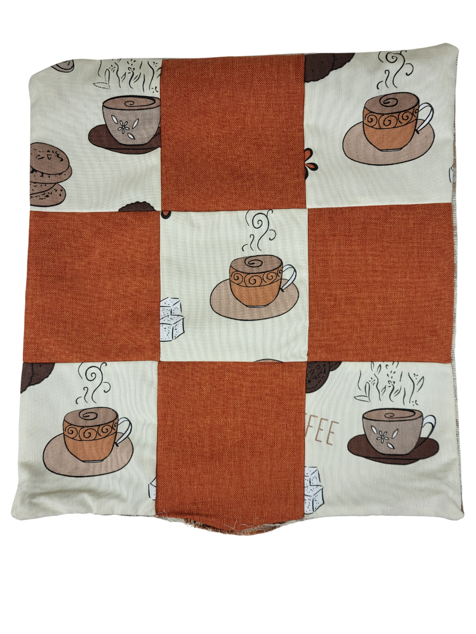 Наволочка рогожка з принтом Чашка з кавою 40x40 см (1717)