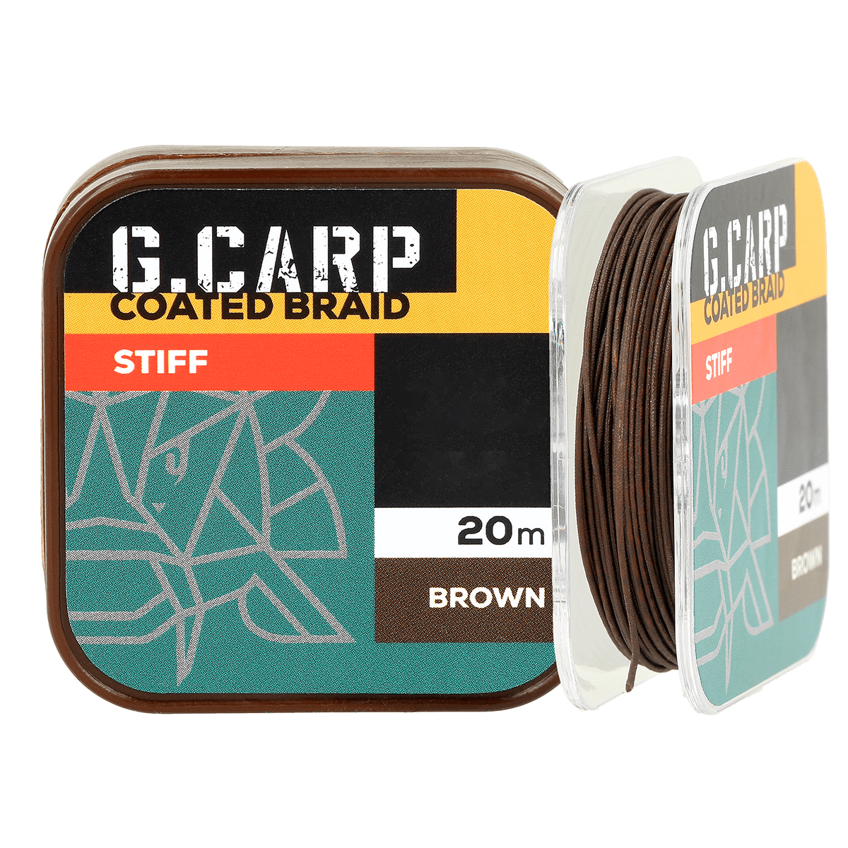 Поводочный материал Golden Catch G.Carp Coated Braid Stiff 20 м 25 lb Brown (1929691609) - фото 2