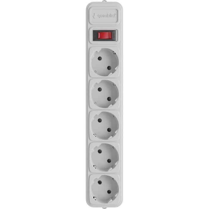 Сетевой фильтр с переключателем Gembird SPG5-G-10MG 5 розеток 10 м 10А Grey (37916759)