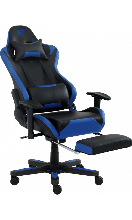 Крісло геймерське з підставкою для ніг GT Racer X-2535-F Синій
