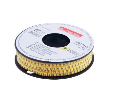 Маркер кабельный E.NEXT e.marker.stand.0.1.5.9 цифра 9 1,5 мм2 1000 шт./рул. Желтый (s2037040)