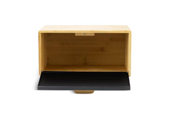 Хлібниця Edenberg EB-124 на ніжках з дерева з відкидною кришкою 36x26x23 см Чорний (2530557719) - фото 5