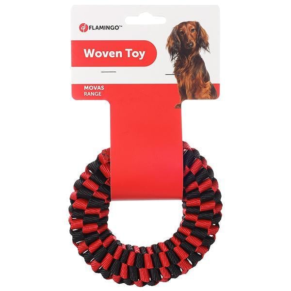 Игрушка для собак Flamingo Movas Woven Ring 13 см Красный с черным