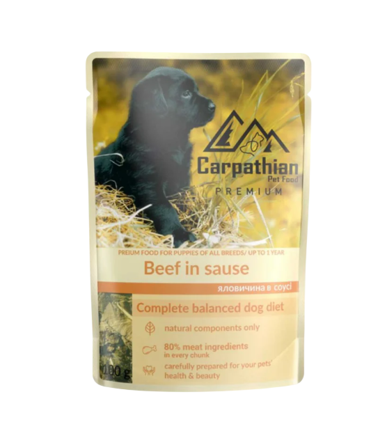 Корм влажный для собак «Carpathian Pet Food Beef in sauсe говядина в соусе 100 г 24 шт.