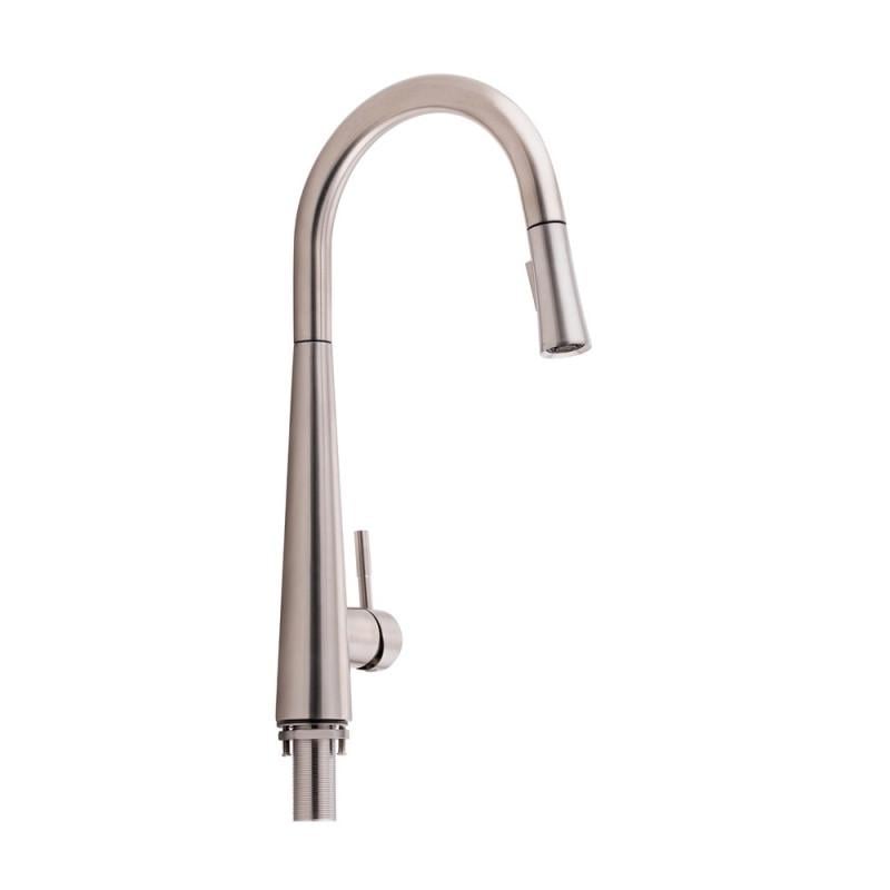 Смеситель для кухни Qtap Evicka QTEVI91103UN с выдвижным изливом Brushed Nickel PVD (36713094)