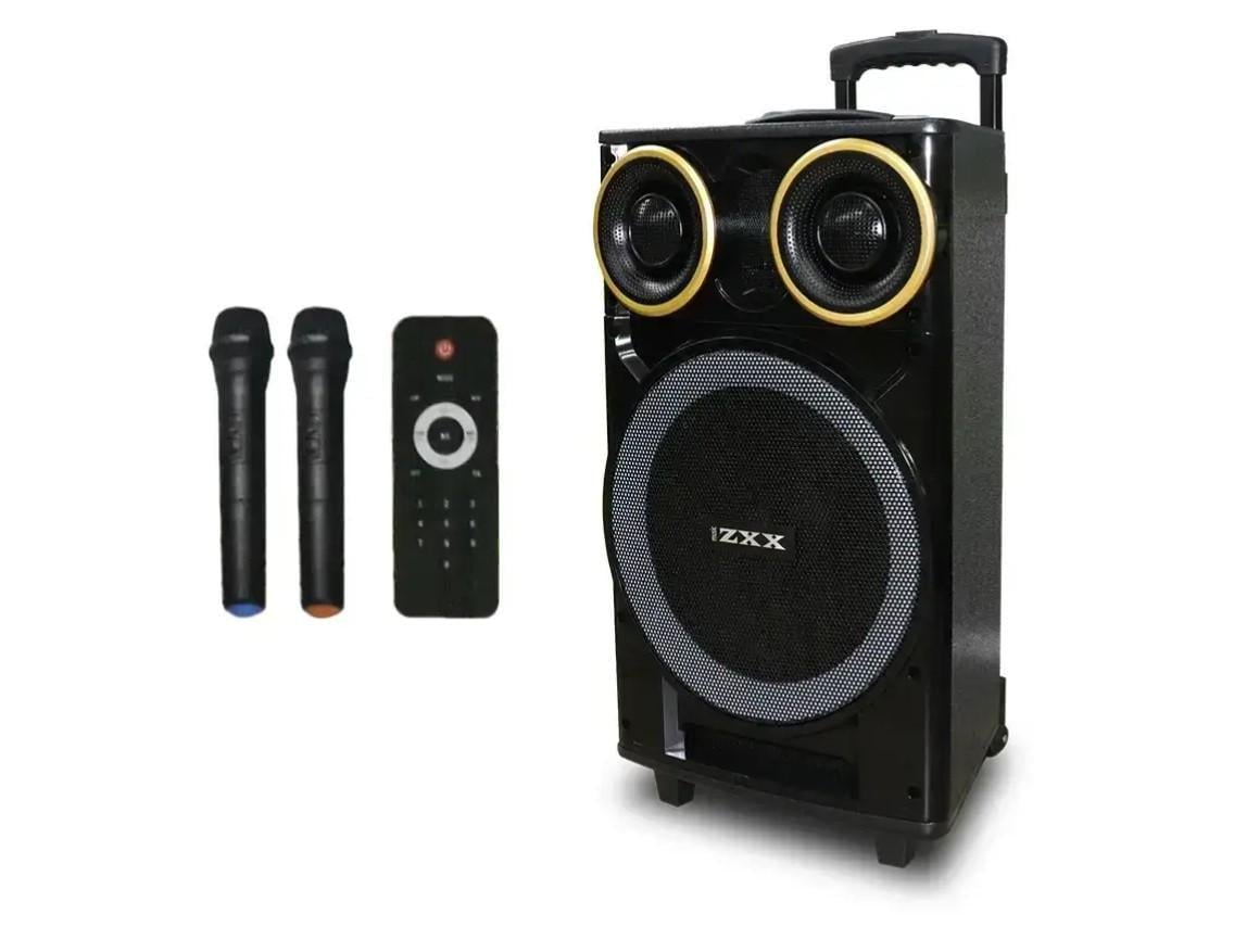 Колонка с аккумулятором ZXX 200W BT SD+USB+FM/ LED с радиомикрофонами Колонка с аккумулятором ZXX 200W BT SD+USB+FM/ LED с радиомикрофонами