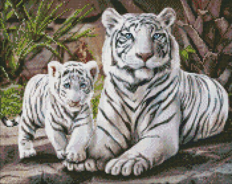 Алмазная мозаика Идейка Бенгальская семья 40x50 см (Id-AMO7369)