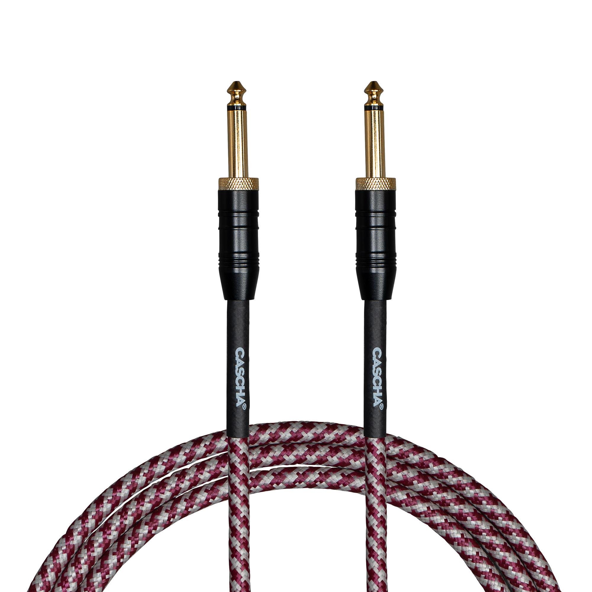 Кабель инструментальный Cascha CCP-G2SRD3 Professional Line Guitar Cable Tweed 3 м Red (67322)