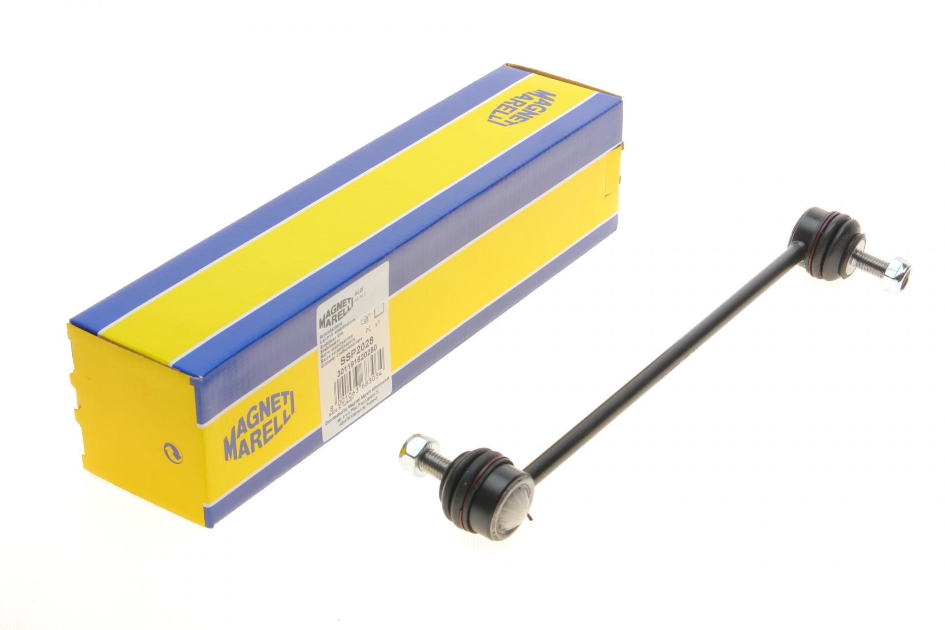 Тяга стабилизатора переднего Skoda Fabia 99-/Roomster 06-15/Rapid 12-/VW Polo 01- SSP2028 301191620280 MAGNETI MARELLI