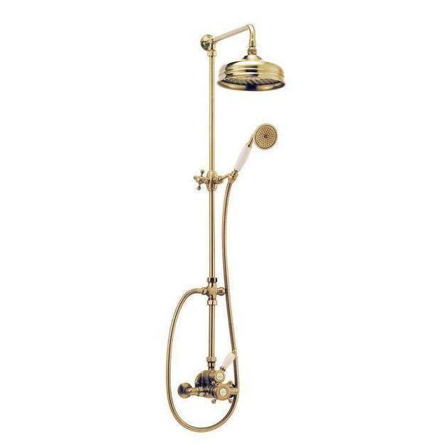 Душевая система Huber Victorian с термостатом D200 мм Бронзовый/Белая керамика (LM-590.VT22H.BA)