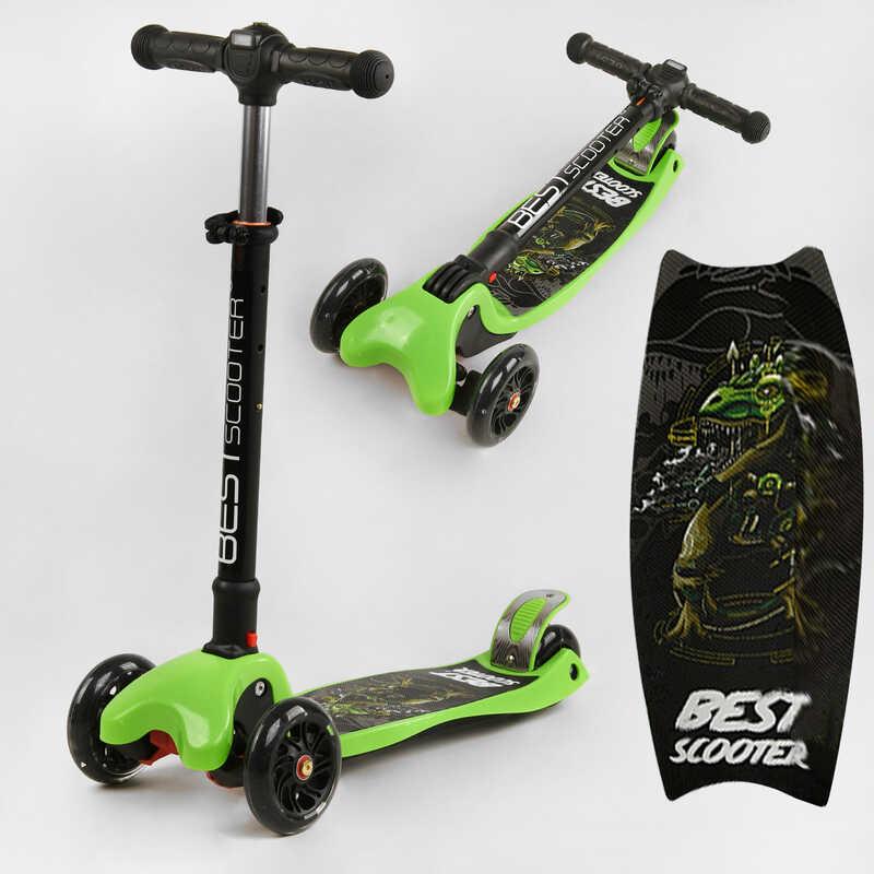 Самокат трехколесный Best Scooter L-6503 MAXI 4 колеса PU со светом d 12 см