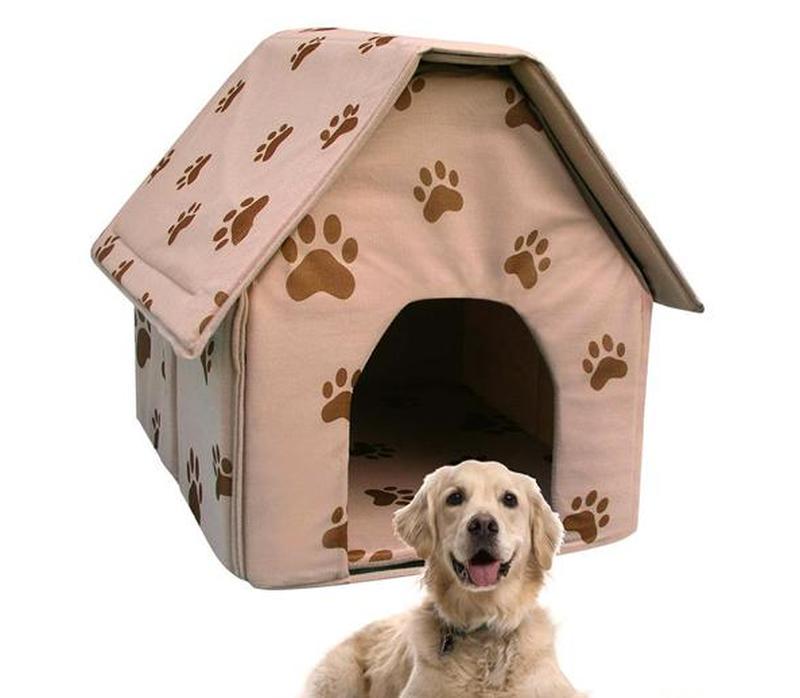 Дом для животных Portable Dog House складной с утеплением 37х43х40 см Бежевый (PD-105) - фото 4