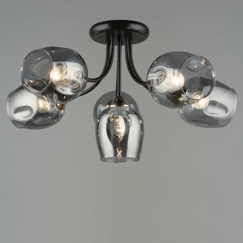 Люстра стельова Lighthouse SRS-19697/6 COFFEE/FGD Чорний/Золотий