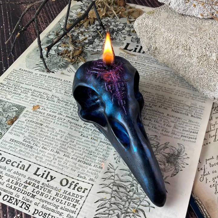 Свеча восковая Череп Ворона Символ Вегвизир (1658) Свеча восковая Череп Ворона Символ Вегвизир (1658)