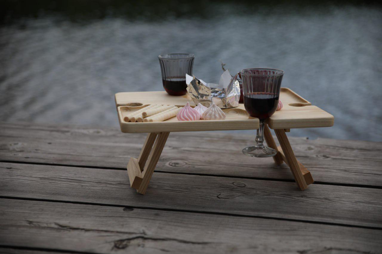 Столик винний поділений на 2 сектори 30х30х17 см (WDT-27.1) - фото 8 Столик винний поділений на 2 сектори 30х30х17 см (WDT-27.1) - фото 8