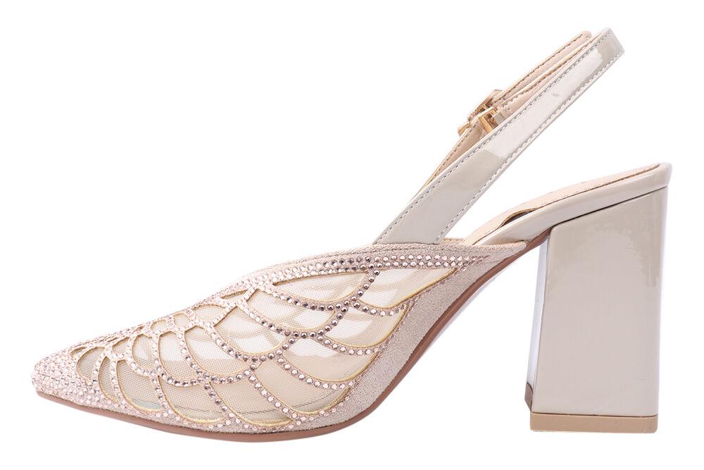 Туфли женские Liici из эко-замши на большом каблуке р. 36 Бежевый (174-21LT)