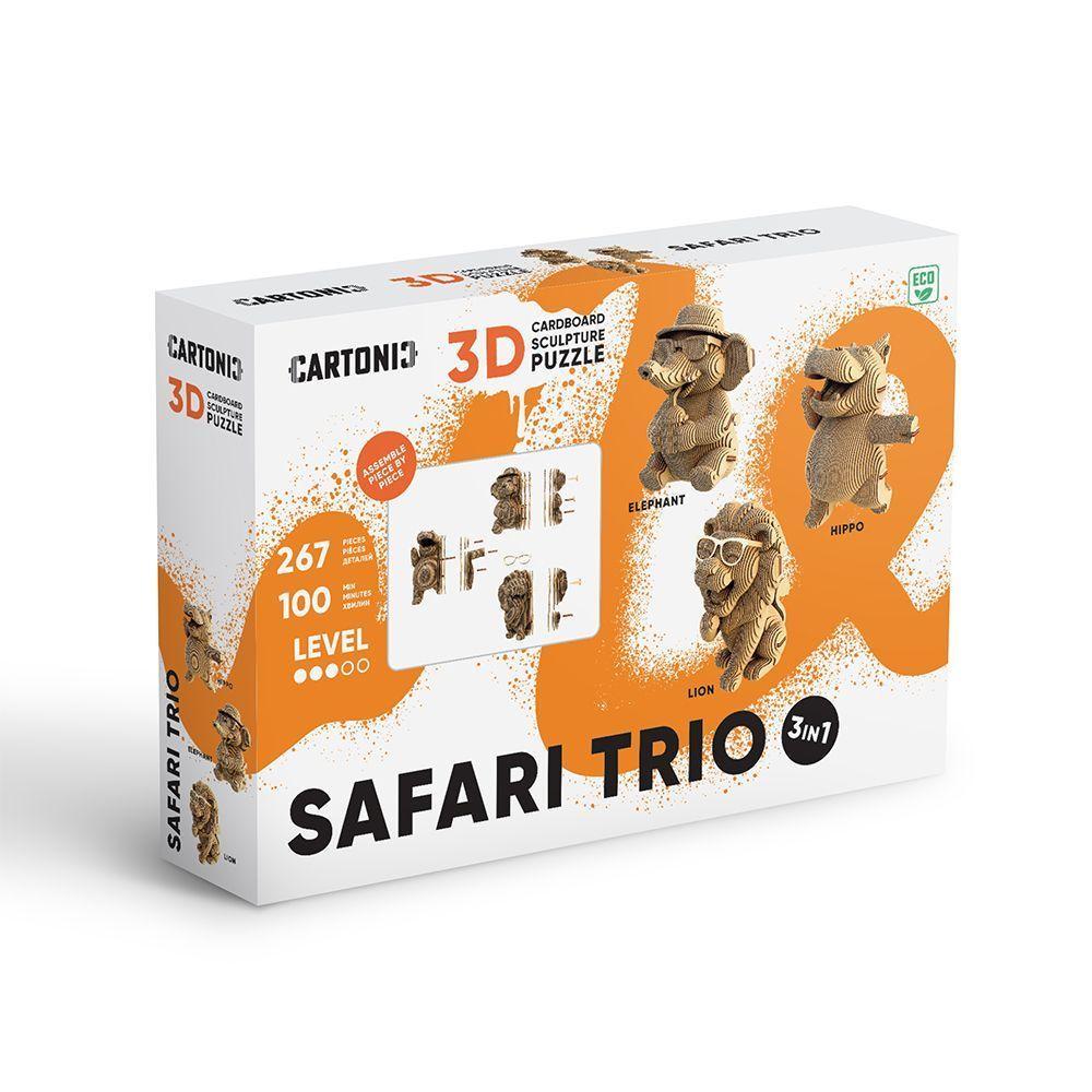 ᐉ 3D Пазл Картонний Cartonic Тріо Диких Тварин Safari Trio 267