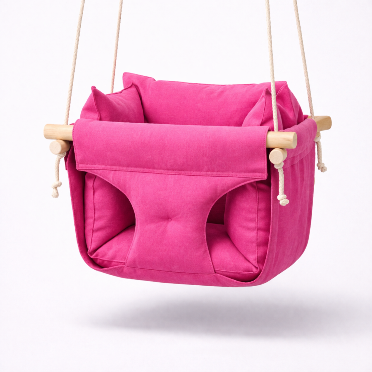 Детские качели подвесные Премиум микровелюр Темно-розовый (gs-9224)