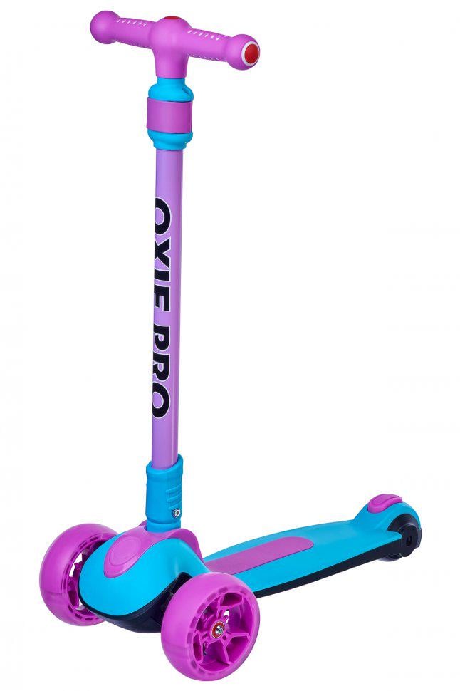 Самокат Maraton Oxie трехколесный с подсветкой Бирюзовый/Розовый (46792742)