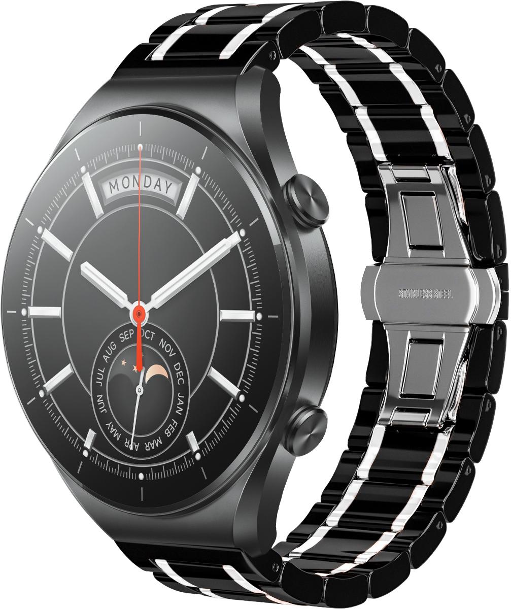 Ремінець керамічний Ceramo для Xiaomi Watch S1 Acttive Black/White (28937-1E)