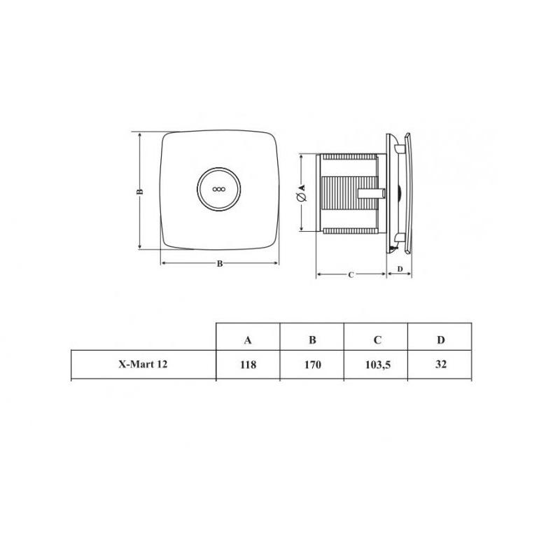 Вентилятор CATA X-MART 12 T вытяжной - фото 5
