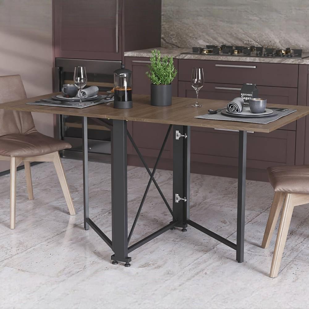 Стол-книга трансформер Ferrum-decor Орион 2 металл/ДСП 16 мм 750x1520x730 мм Черный/Дуб Сонома Трюфель (FRD-104587)