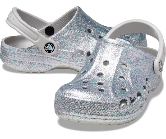 Сабо жіночі Crocs Baya Glitter Clog Silver р. 38-39 Сріблястий (19615)