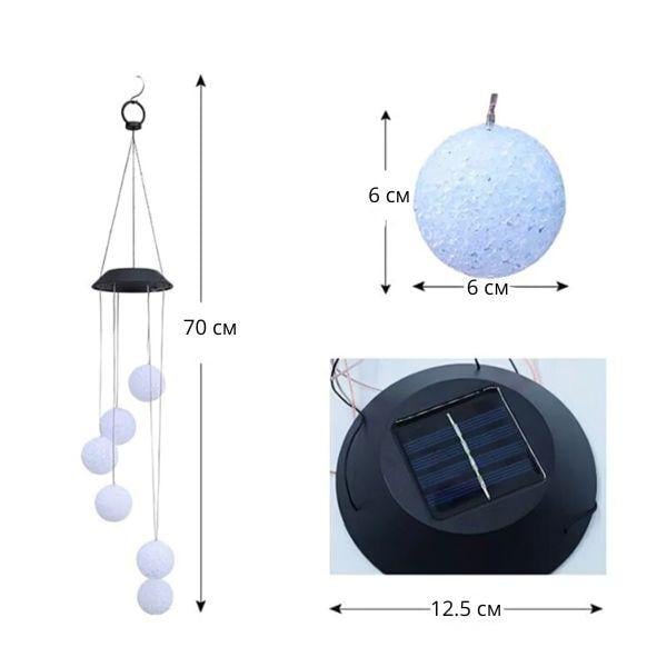 Світильник на сонячній батареї водонепроникний підвісний (Y01769-1) - фото 6