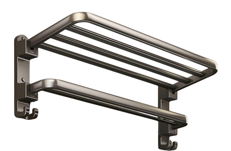 Полка прямая откидная с крючками 49х23х18,7 см Графитовый (37341)