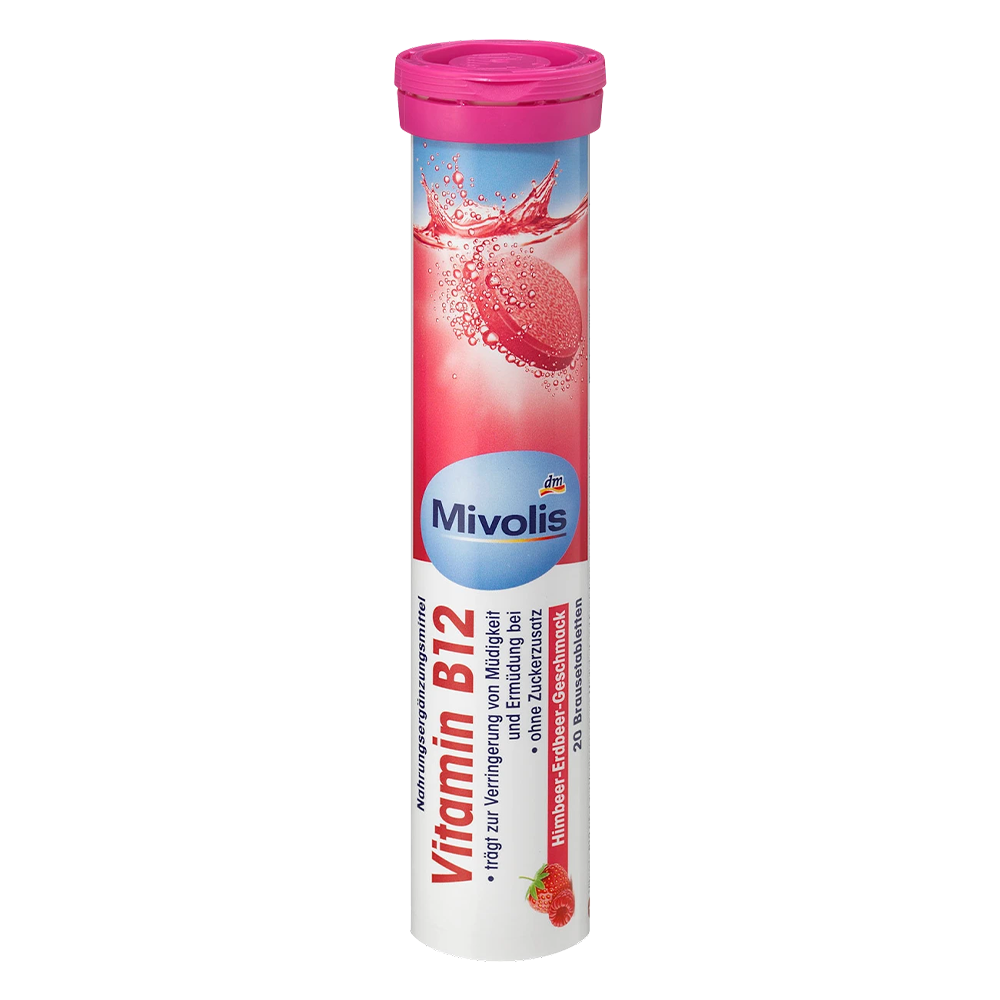 Таблетки-витамины шипучие DM Mivolis Vitamin B12 Brausetabletten 20 шт. 82 г (EPI-15102025-1340)