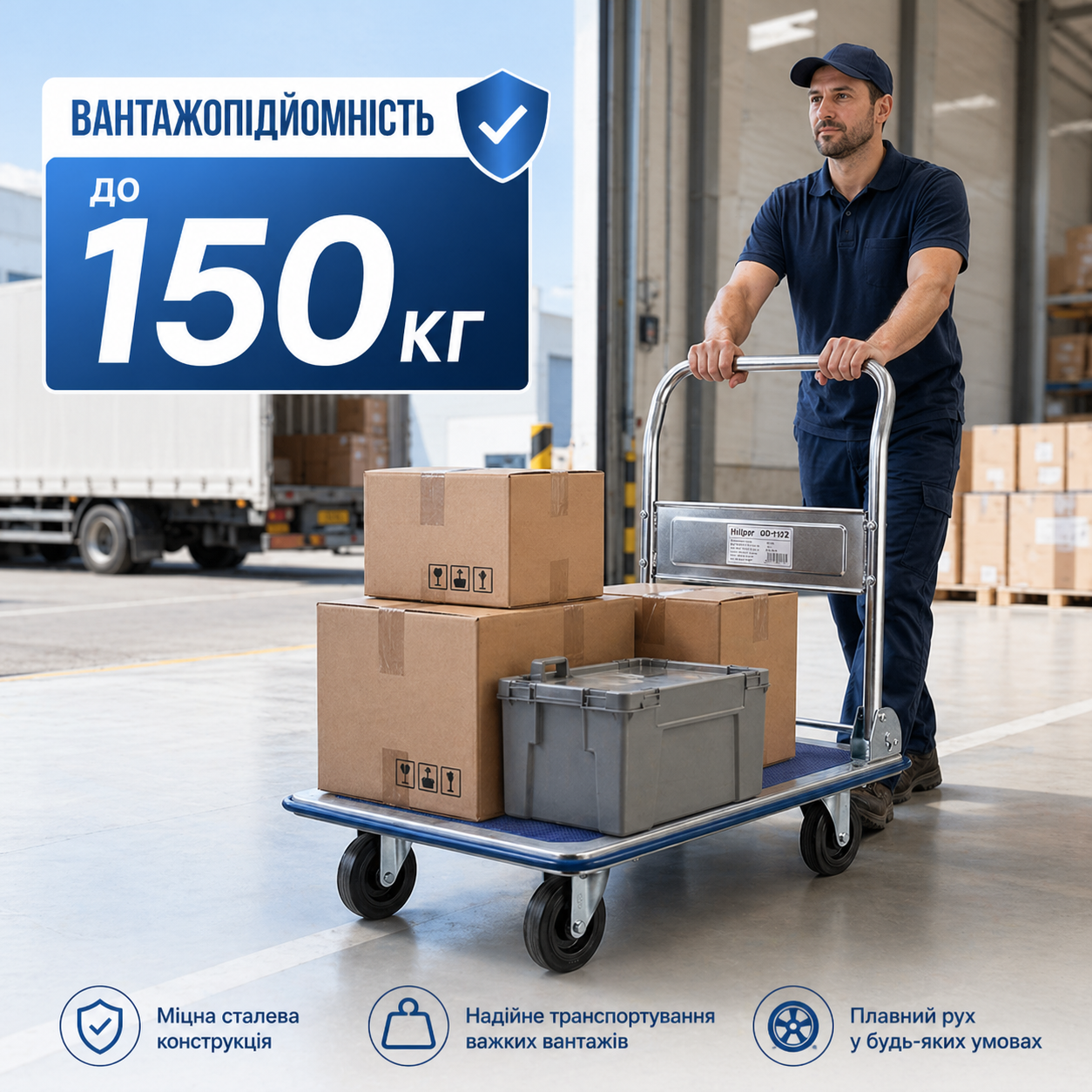 ᐉ Тележка грузовая Helper HP - 1172 платформенная складная 150 кг