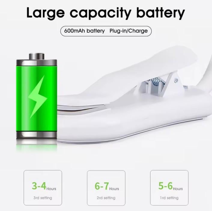 Лампа для чтения книг 7 LED с аккумулятором Белый (00006) - фото 5 Лампа для чтения книг 7 LED с аккумулятором Белый (00006) - фото 5