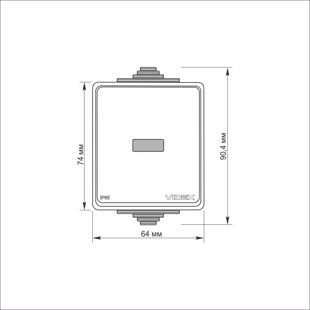 Выключатель Videx Binera IP65 наружный одноклавишный с подсветкой Серый (3113044) - фото 3