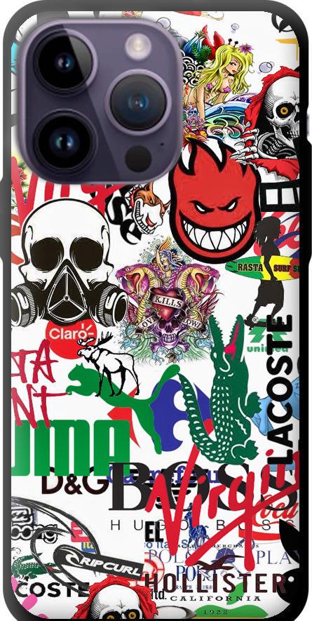 Чехол на iPhone 14 Pro Max Many different logos (4022b-2667-42517)