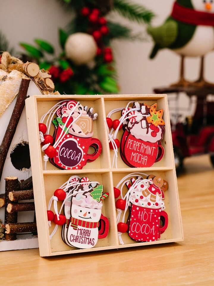 Фигурка подвеска новогодняя Wooden 9 шт. (R96374)