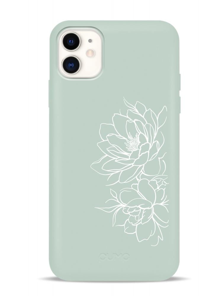 Чохол Pump Silicone Minimalistic Case для iPhone 11 Pro Floral З малюнком Зелений