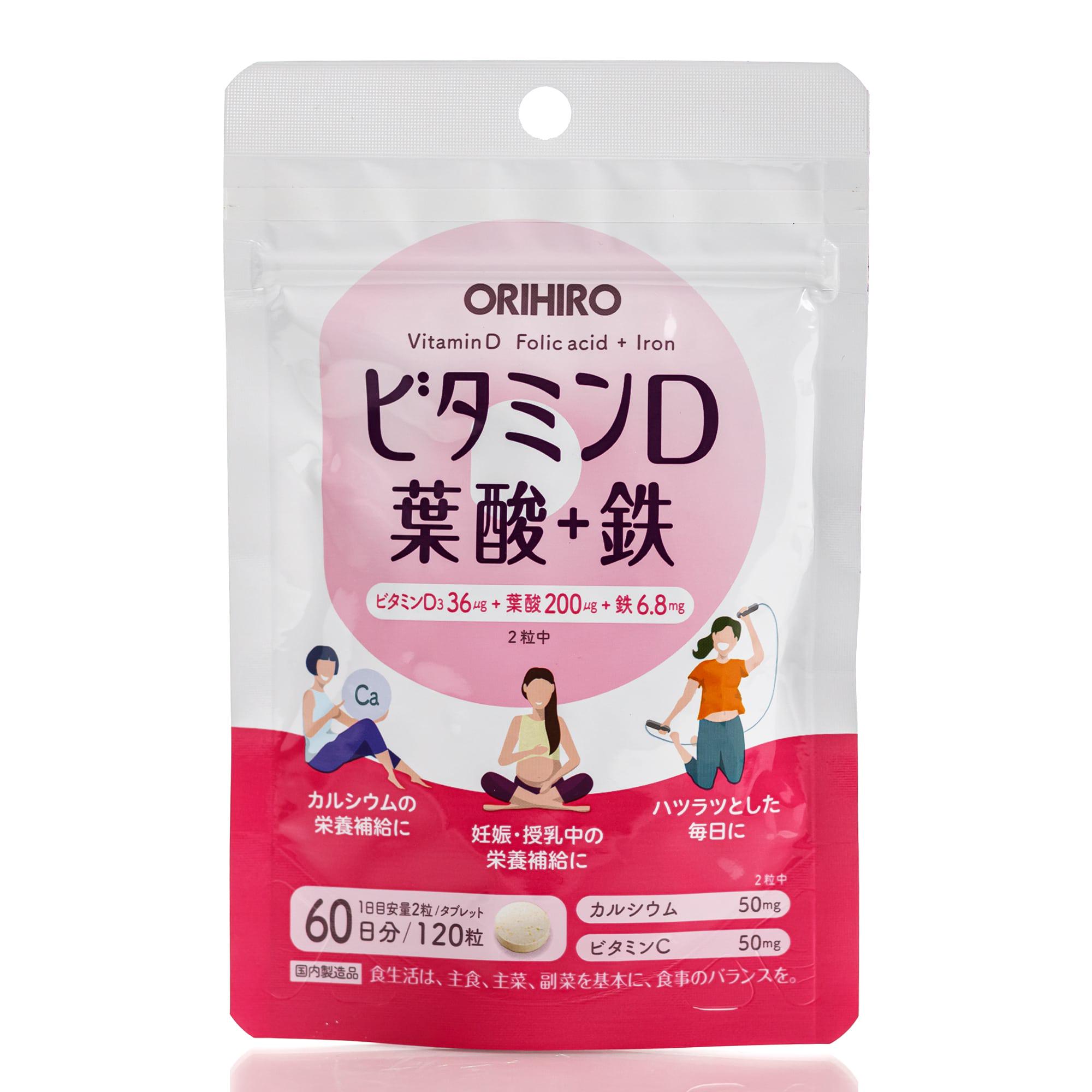 Комплекс вітамін D/ фолієва кислота/залізо Orihiro 60 дн. 120 шт.