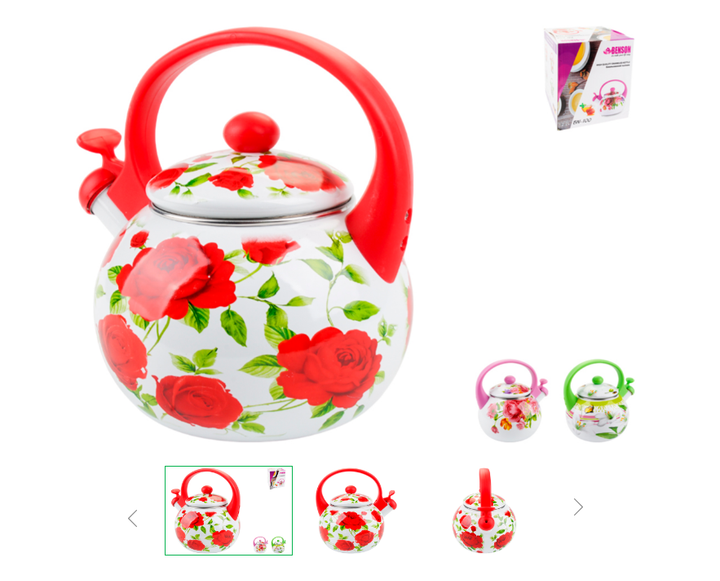 Чайник с свистком эмалированный Benson 2,2 л (BN-100)