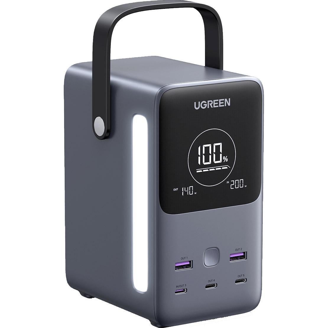 Повербанк UGREEN PB770 48000 mAh 300W 3xUSB-/2xUSB-A PD 3.1 140W LED-дисплей (25286)