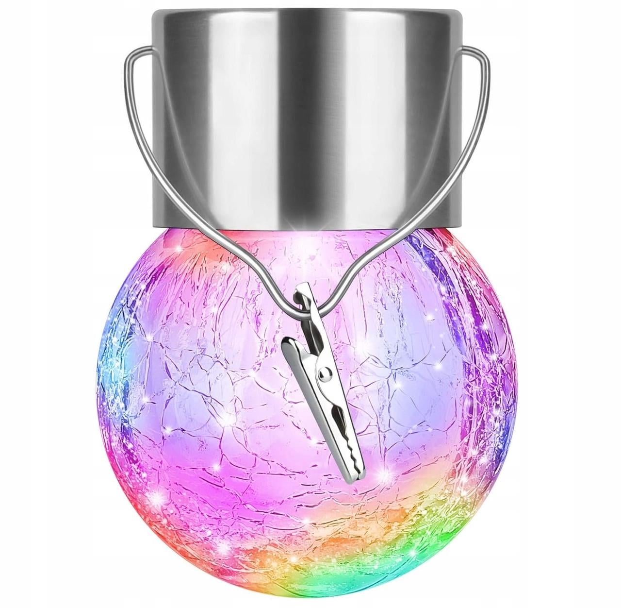 Лампа подвесная солнечная SuperLED RGB Шар стеклянный 5277 (5277)