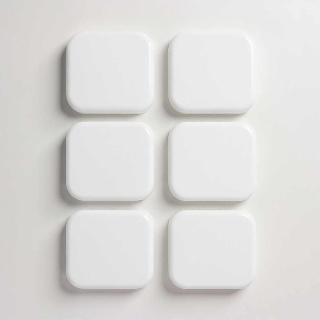 Стопор для дверей GDragon силиконовый квадратный 6 шт. Белый