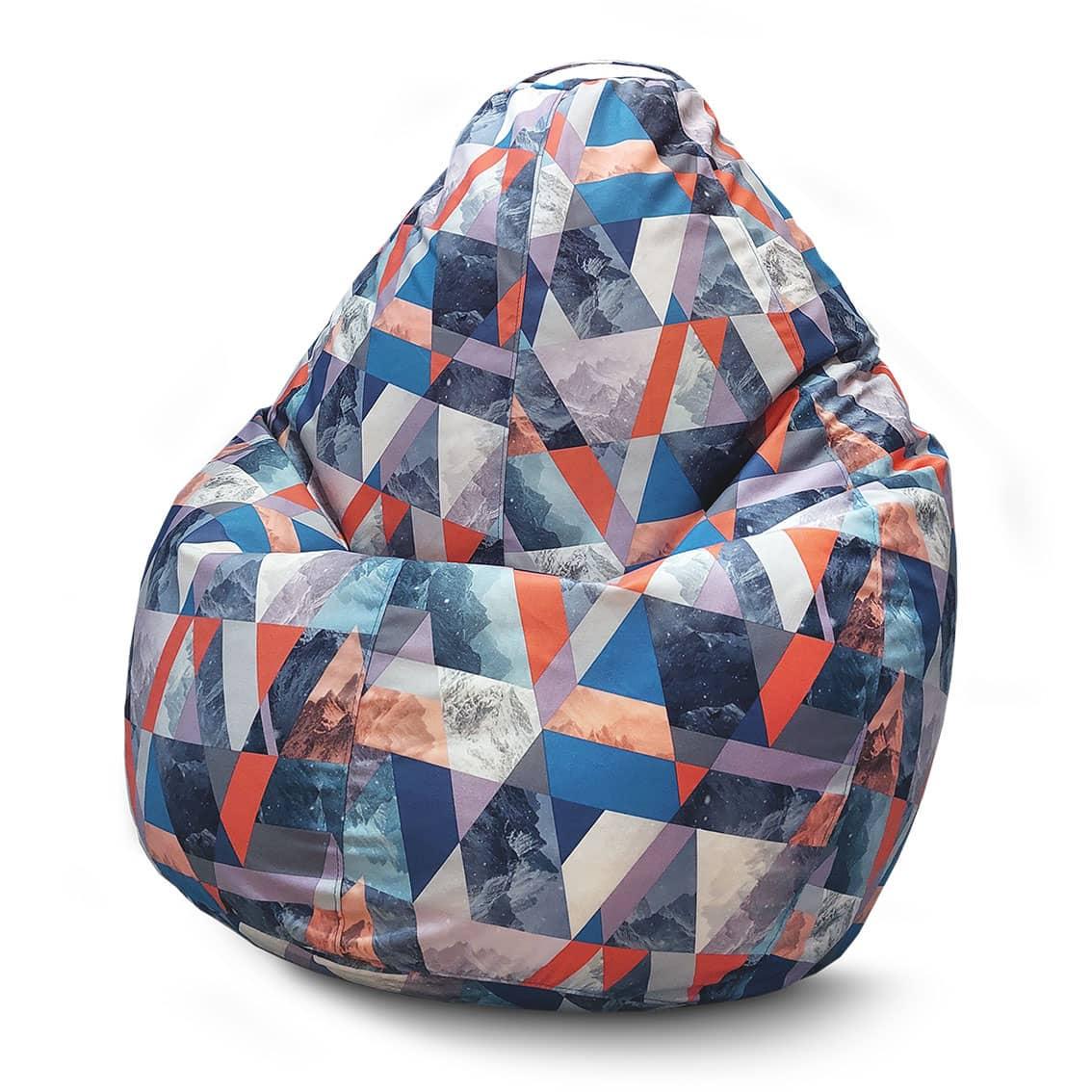 Кресло мешок iPuff Snow Denim Флок XL 80x110 см